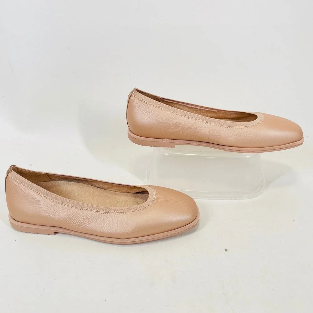 Vionic Caroll 2.0 Ballet Flats Blush Pink Leather Orthotic Shoes Womens 8 Wide